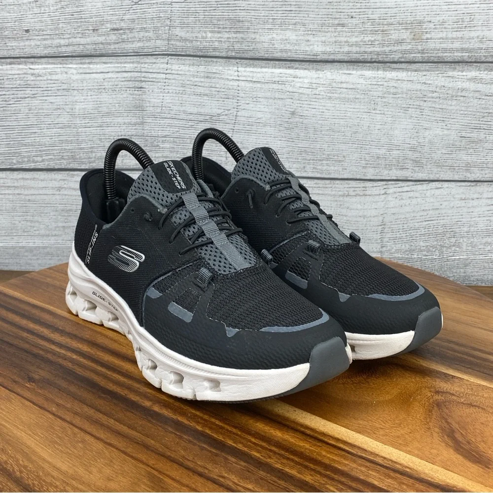 Skechers Black and White Athletic Shoes - Picture 3 of 12